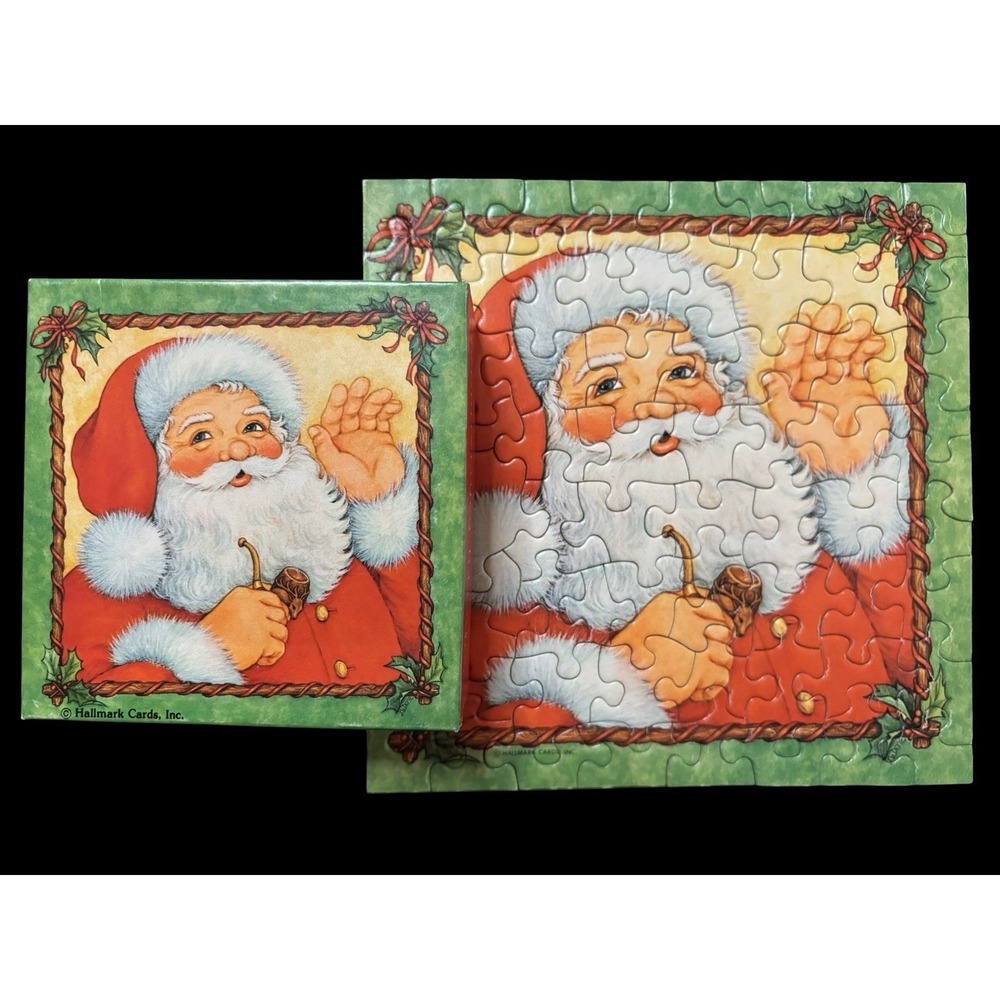 Vintage Springbok Mini Jigsaw Puzzle 'Merry Christmas' Santa 7x7